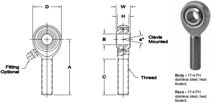 AURORASB-6E關(guān)節(jié)軸承圖紙